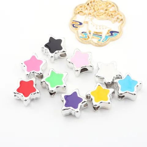 DIY Bunte Sternförmige Acryl Harz Perlen Großes Loch Lose Perlen Für Schmuckherstellung Armbänder