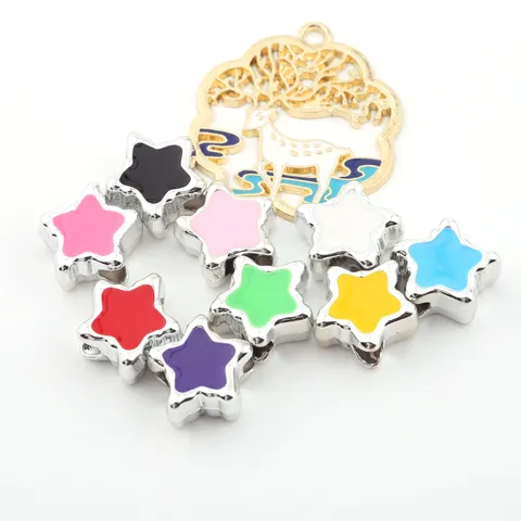 DIY Bunte Sternförmige Acryl Harz Perlen Großes Loch Lose Perlen Für Schmuckherstellung Armbänder