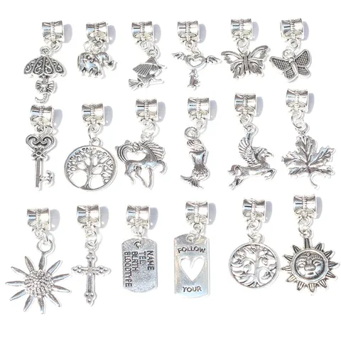 Handgemachte DIY Schmuckzubehör Legierung Charms Große Loch Perlen Anhänger
