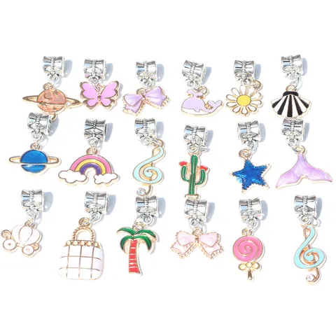 DIY Legierung Emaille Anhänger Bunte Niedliche Charms Für Schmuckherstellung Handgefertigte Ohrring Halskette Zubehör