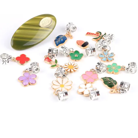 Legierung Emaille Blume Blatt Kokosnussbaum Charms DIY Anhänger Für Armband Halskette Kleidung Zubehör Schmuck Herstellung