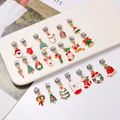 Weihnachten Legierung Tropföl Anhänger DIY Schmuckherstellung Zubehör Weihnachtsmann Baum Glocke Schneemann Charms Für Armbänder Ketten Schmuck Handwerk
