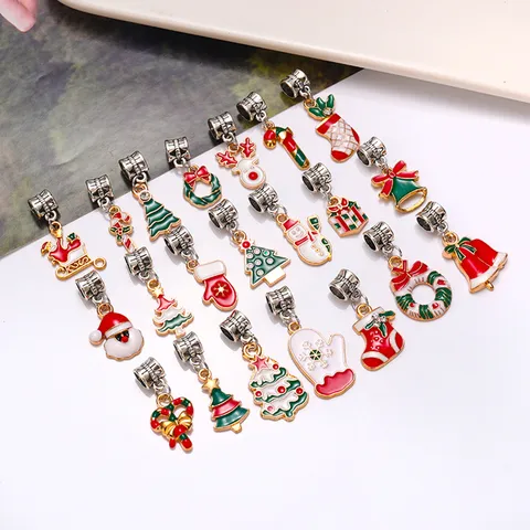 Weihnachten Legierung Tropföl Anhänger DIY Schmuckherstellung Zubehör Weihnachtsmann Baum Glocke Schneemann Charms Für Armbänder Ketten Schmuck Handwerk