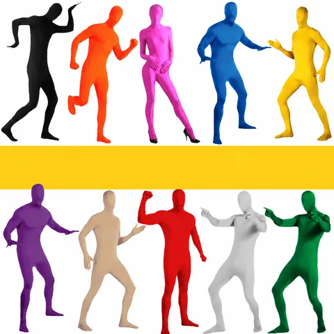 Halloween Cosplay Traje Zentai Cuerpo Entero Spandex Disfraz Invisible Fiesta Rendimiento Escenario Bodysuit Para Adultos Niños