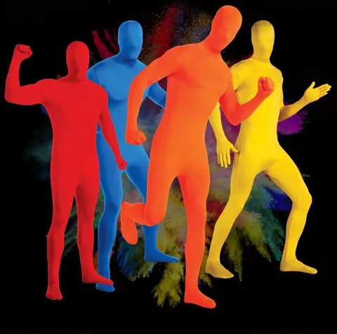 Halloween Cosplay Traje Zentai Cuerpo Entero Spandex Disfraz Invisible Fiesta Rendimiento Escenario Bodysuit Para Adultos Niños