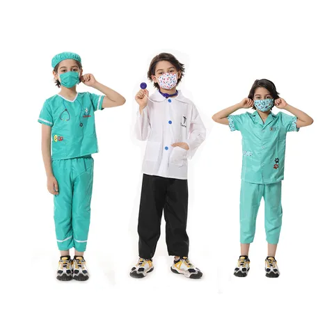 Juego de Disfraces de Juego de Rol de Médico Veterinario para Niños Traje de Actuación de Cosplay de Halloween para Niños Bata de Laboratorio