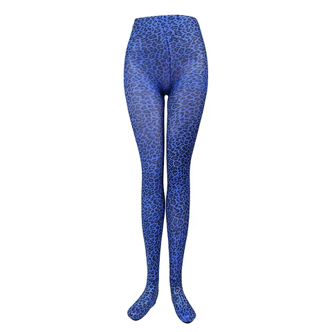 Medias Sexis con Estampado de Leopardo para Mujer Disfraz de Halloween Fiesta de Discoteca Alta Elasticidad