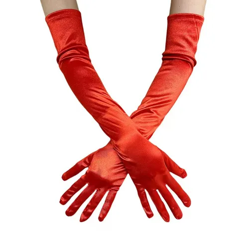 Guanti Lunghi in Raso da Donna Sopra il Gomito Sera Opera Ballo Matrimonio Festa Formale Costumi Vestito Guanti Accessori