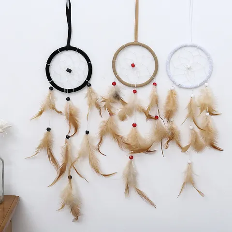 Handgemachte Indische Stil Traumfänger Feder Windspiel Wandbehang Ornament Schlafzimmer Heimtextilien Böhmischer Handwerk Geschenk