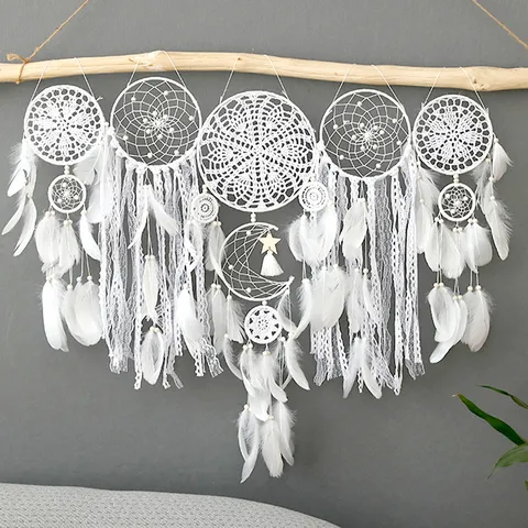 Handmade Feather Dream Catcher Wall Hanging Tassel Wind Chime Boho Home Wedding Room Decorative Pendant
