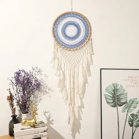 Bohemian Large Dream Catcher Wall Hanging Handmade Feather Wind Chime Tapestry Home Decor Bedroom Wall Ornament