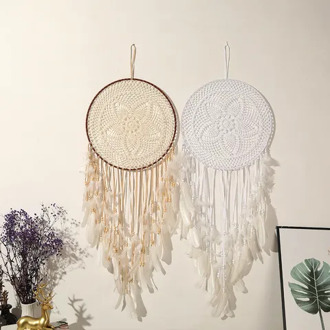 Bohemian Handmade Feather Dream Catcher Wall Hanging Decor Wind Chime For Bedroom Home Room Decoration Gift
