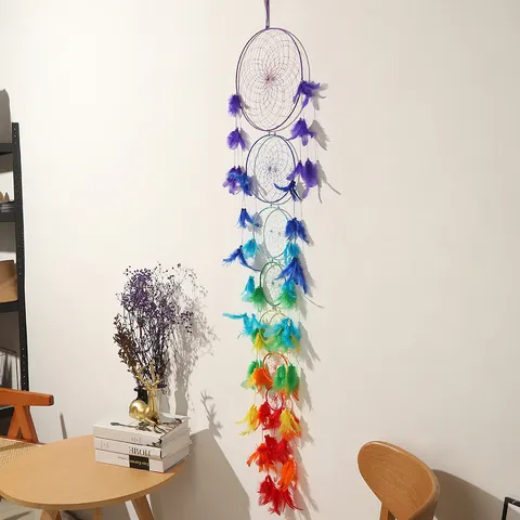 Bohemian Large Dream Catcher Handmade Feather Wall Hanging Wind Chime Home Living Room Wedding Party Decor