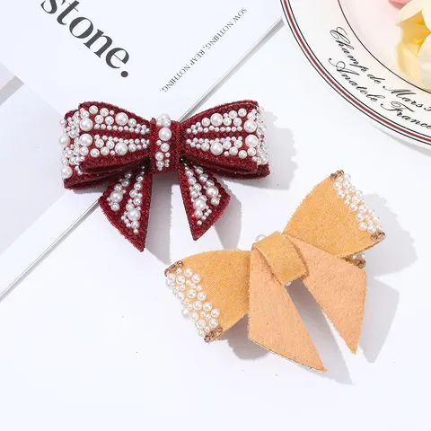 Pearl Rhinestone Bow Shoe Clips Wedding High Heels Decorative Accessories Elegant Fabric Bowknot Shoe Charms