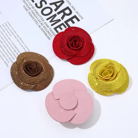 Simulation Kamelie Strass DIY Blumen Flicken Stoff Applikation Für Kleidung Taschen Geschenkkarton Handwerk Dekoration