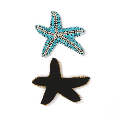 Glänzender Strass Zeester Stoffen Patch Multicolour Kristal Ster Applique DIY Kleding Tas Decoratieve Accessoires