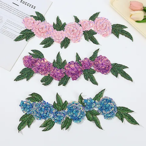 Handmade 3D Water Soluble Embroidery Flower Patch Applique Sequins Garment DIY Sewing Accessories For Dance Dress Bag
