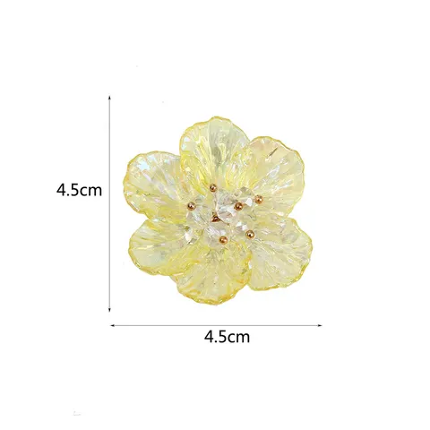 Mehrfarbige 3D Perlen Sechsblättrige Blume DIY Zubehör Glas Harz Haarschmuck Damen Schmuck