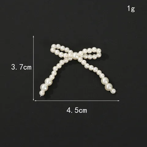 Artificial Pearl Bow DIY Accessories White Beaded Bowknot Charm For Phone Case Hair Accessories Gift Decoration