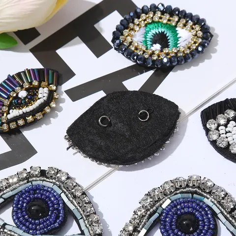 Handgemachte Glasperlen Bestickter Böser Blick Flicken Strass Applikation DIY Kleidung Reparatur Dekorative Abzeichen