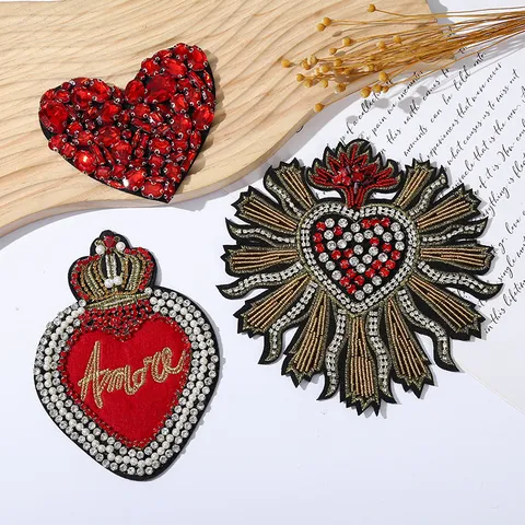 Kristall Pailletten Perlen Herz Flicken Strass Perle DIY Nähen Stickerei Applikation Für Kleidung Taschen Schuhe Zubehör