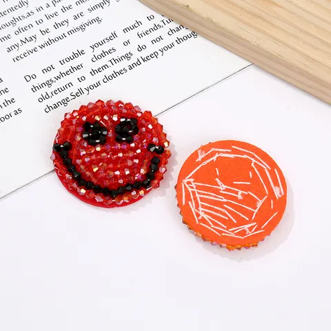 Handgemachte Perlen Smiley Gesicht Stoffaufnäher DIY Kleidungszubehör Süße Cartoon Applikation Für Kleidung Hüte Taschen