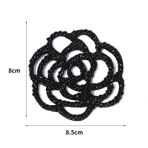 Handgemachte Perlenbesetzte Hohle Rosen Kamelienblüten Aufnäher DIY Näh Applikation Für Kleidung Schuhe Hüte Socken Zubehör