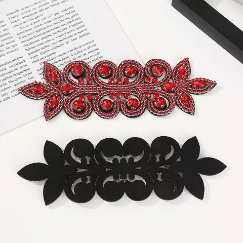 DIY Schleife Blume Glas Strass Hohlbohrkette Aufnäher Chinesischer Stil Stirnband Kleid Qipao Kleidung Zubehör