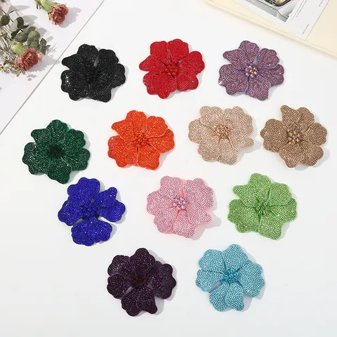 DIY 3D Blumen Strass Applikation aus Glas Kristall Schuh Clips Kleid Tasche Dekoratives Zubehör