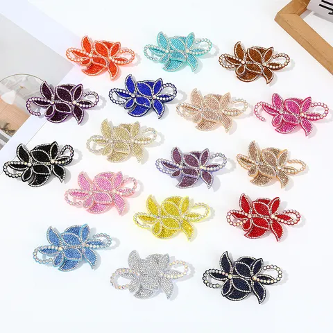 Mehrfarbiger Strass 3D Blumen Patch DIY Schuh Haarnadel Kleidungsbesatz Kristall Blume Applikation Für Taschen Kleidung