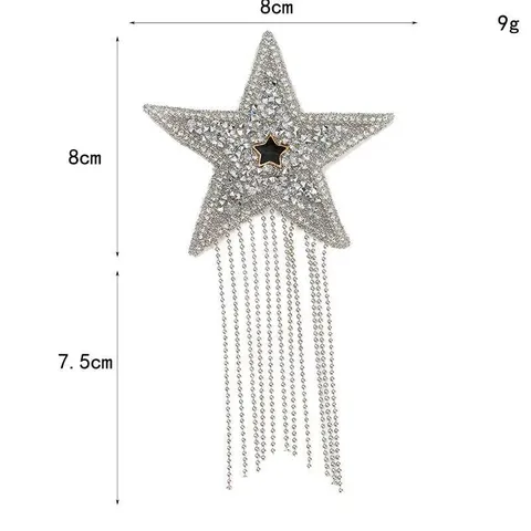 DIY Pentagramm Strass Quaste Flicken Applikation Hot Fix Kleidung Mütze Zubehör Glitzernde Kristall Stern Kleidungsbesatz