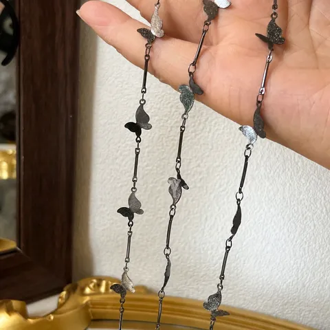 Catena Nappa Farfalla in Metallo Accessori per Gioielli Fai da Te Catena Smerigliata con Bastoncino Dritto per Decorazione Abbigliamento