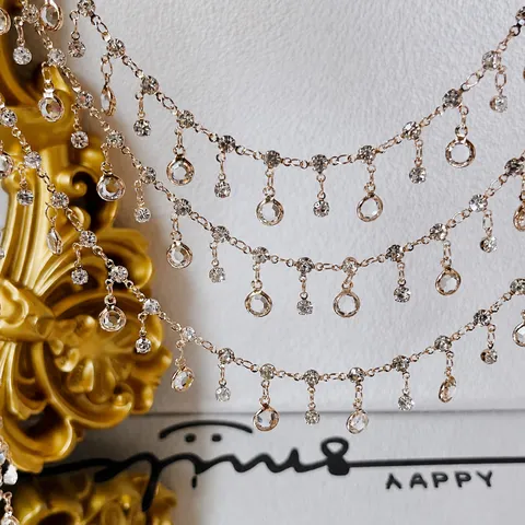 Catena in Rame Fai da Te Con Strass in Vetro Bianco Materiale per la Creazione di Gioielli Accessori per Catene Placcati in Oro e Argento Per Abbigliamento