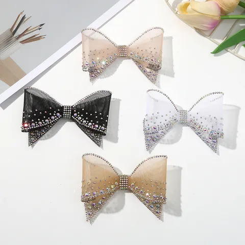 Korean Style Organza Rhinestone Bow DIY Shoe Clips Sparkling Crystal Bow Accessories For Women Sandals Princess Shoes