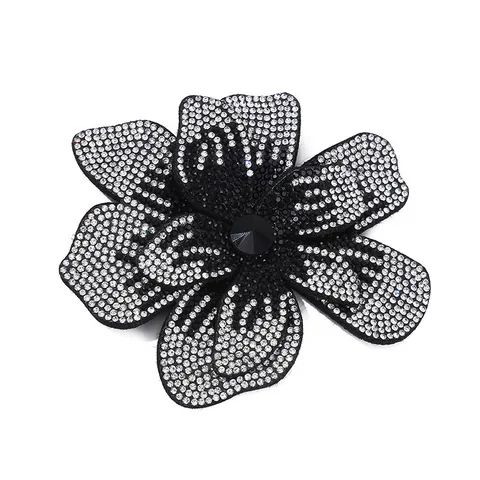 Strass Blumen Flicken DIY Kleidungszubehör Kristall Applikation Mode Brosche Flicken Für Kleidung