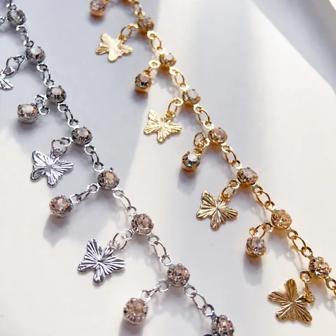 Stile Esotico Rame Tre Artigli Diamante Farfalla Catena Fatta A Mano DIY Gioielli Accessori Materiale Artigianale