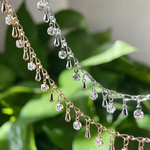 Rame Puro Alta Ritenzione del Colore Goccia Zirconia Catena DIY Accessori per Gioielli per Materiale di Creazione Collana
