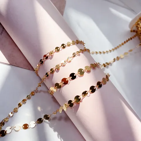 Catena a Disco Rotondo in Rame Accessori per la Creazione di Gioielli Fai da Te Forniture Artigianali in Metallo ad Alta Ritenzione del Colore