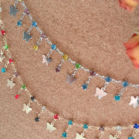 Materiali Per La Creazione Di Gioielli In Catena Di Rame Fai Da Te Strass Multicolori E Ciondoli A Farfalla Lisci