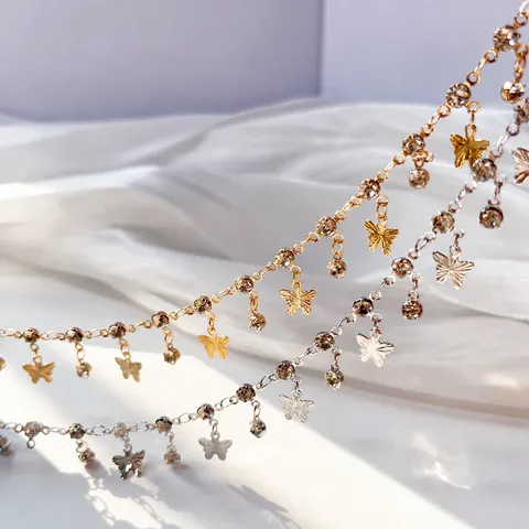 Stile Esotico Rame Tre Artigli Diamante Farfalla Catena Fatta A Mano DIY Gioielli Accessori Materiale Artigianale