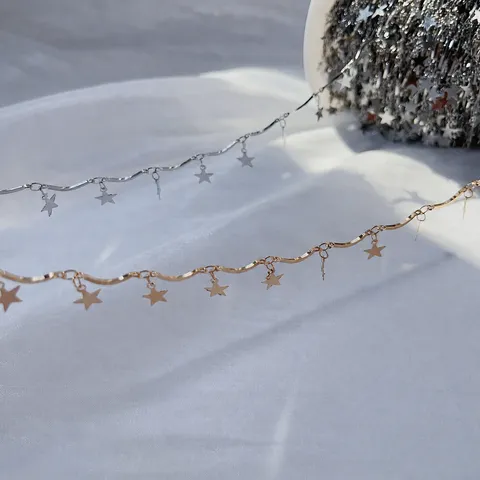 Catena in Rame Pentagramma DIY Collana Girocollo a Stella Collana da Fronte Stile Dolce e Cool Creativo Gioielli da Donna