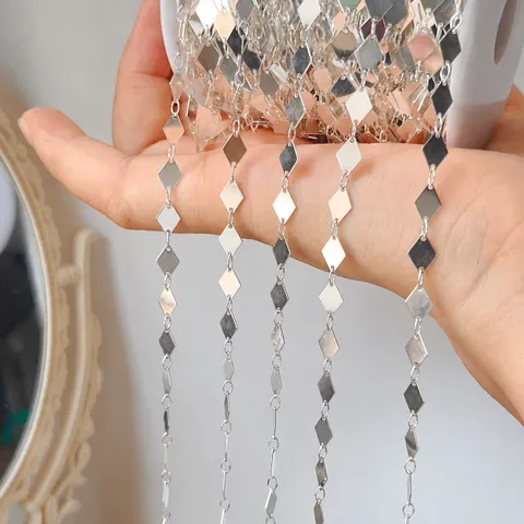 Catena con Nappe a Forma di Diamante Fai da Te in Rame Puro Alta Ritenzione del Colore Antico Forcina Copricapo Materiale per Creazione Gioielli