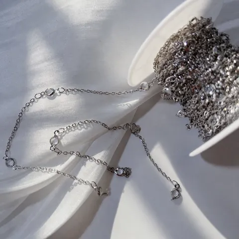 Catena in Strass di Rame Componenti per Gioielli Fai da Te Catena in Cristallo per Accessori per Capelli Nappa Artigianato Placcato