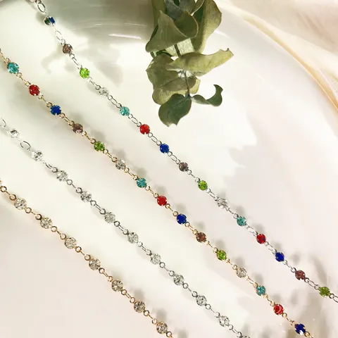 Catena ad Artiglio in Rame Puro Catena di Strass Accessori per Gioielli DIY Materiale Artigianale in Cristallo Colorato