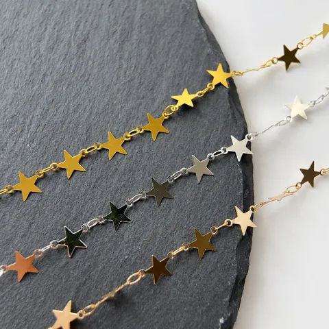 Catena in Rame a Stella a Cinque Punte Accessori per Gioielli Fai da Te Catena a Maglie di Stella Metallica per Artigianato Orecchini Forcine