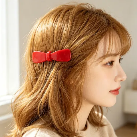 Korean Style Cute Bow Glasses Hair Comb Resin Metal Hair Fork Side Bangs Fragment Hair Pin Fashion Hair Accessories