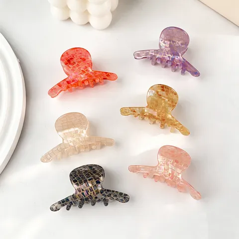 Mini Pinces à Cheveux Griffes pour Femmes Filles Petites Pinces Requin Nacre Irisée Brillance Accessoires Cheveux Pince Côté