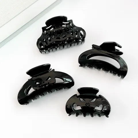 Pince à Cheveux Noire Halloween Nouveauté Chapeau Magique Citrouille Toile d'Araignée Accessoires de Cheveux pour Femmes Coiffure Chignon