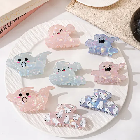 Halloween Geist Haarkralle Süße Irisierende Schalen Textur Haarklammer Neuheit Lustige Haaraccessoires Für Damen Mädchen