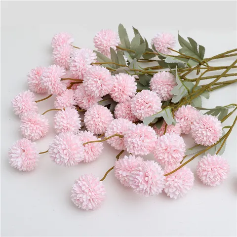 Artificial Ball Chrysanthemum Flowers Fake Silk Plants For Home Wedding Party Decor